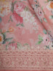 Baby Pink Floral Printed Design Chiffon Fancy Saree with Designer Border