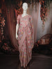 Baby Pink Floral Printed Design Chiffon Fancy Saree with Designer Border