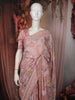 Baby Pink Floral Printed Design Chiffon Fancy Saree with Designer Border