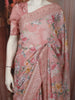 Baby Pink Floral Printed Design Chiffon Fancy Saree with Designer Border