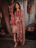 Baby Pink Floral Printed Design Synthetic Straight Cut Salwar Suit with Dupatta