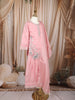 Baby Pink Floral Thread and Sequins Embroidered Design Tissue Silk Kids Palazzo Suit