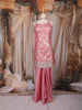 Baby Pink Floral Woven Design Silk Palazzo Suit with Dupatta
