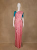 Baby Pink Floral Woven Pure Kanchipuram Silk Saree