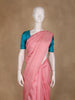 Baby Pink Floral Woven Pure Kanchipuram Silk Saree