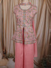 Baby Pink Floral Zari Embroidered Design Georgette Palazzo Suit with Dupatta
