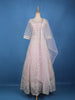 Baby Pink Geometric Embroidered Design Net Gown