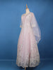 Baby Pink Geometric Embroidered Design Net Gown