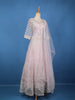 Baby Pink Geometric Embroidered Design Net Gown