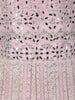 Baby Pink Geometric Embroidered Design Net Gown
