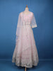 Baby Pink Geometric Embroidered Design Net Gown