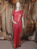 Baby Pink Geometric Zari Woven Design Pure Kanchipuram Silk Bridal Saree with Matching Floral Zari Border