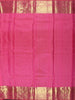 Baby Pink Geometric Zari Woven Design Pure Kanchipuram Silk Bridal Saree with Matching Floral Zari Border