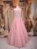 Baby Pink Glitter Embellished Design Net Ball Gown