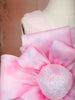 Baby Pink Heart Sequins Design Net Frock With Oversized Bow