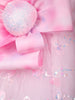 Baby Pink Heart Sequins Design Net Frock With Oversized Bow