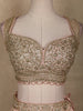 Baby Pink Heavy Embroidered Design Raw Silk Bridal Lehenga