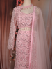 Baby Pink Heavy Sequins and Beads Embroidered Design Mermaid Net Lehenga With Dupatta