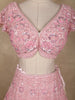 Baby Pink Heavy Sequins and Beads Embroidered Design Net Lehenga With Dupatta