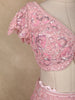 Baby Pink Heavy Sequins and Beads Embroidered Design Net Lehenga With Dupatta