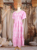Baby Pink Ikat Printed Design Cotton Kurti
