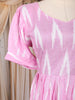 Baby Pink Ikat Printed Design Cotton Kurti