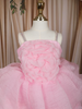 Baby Pink Layered Ruffle Design Crushed Kids Frock with Floral Bodice
