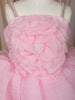 Baby Pink Layered Ruffle Design Crushed Kids Frock with Floral Bodice