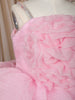 Baby Pink Layered Ruffle Design Crushed Kids Frock with Floral Bodice