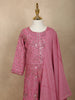 Baby Pink Mirror Embroidered Design Georgette Kids Palazzo Suit