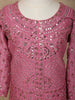 Baby Pink Mirror Embroidered Design Georgette Kids Palazzo Suit
