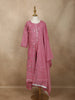 Baby Pink Mirror Embroidered Design Georgette Kids Palazzo Suit
