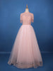 Baby Pink Pearl And Beads Embellished Net Gown