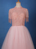 Baby Pink Pearl And Beads Embellished Net Gown
