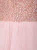 Baby Pink Pearl And Beads Embellished Net Gown