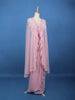 Baby Pink Sequin Embellished Cape Style Draped Georgette Skirt Top - Diadem