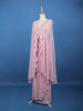 Baby Pink Sequin Embellished Cape Style Draped Georgette Skirt Top - Diadem