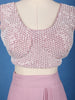 Baby Pink Sequin Embellished Cape Style Draped Georgette Skirt Top - Diadem