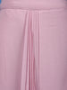 Baby Pink Sequin Embellished Cape Style Draped Georgette Skirt Top - Diadem