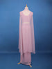 Baby Pink Sequin Embellished Cape Style Draped Georgette Skirt Top - Diadem