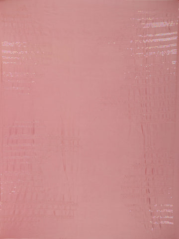 Baby Pink Sequin Embroidered Chiffon Saree with Scalloped Lace Border - Diadem