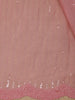 Baby Pink Sequin Embroidered Chiffon Saree with Scalloped Lace Border - Diadem