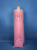 Baby Pink Sequin Embroidered Georgette Skirt Top with Net Cape Dupatta - Diadem