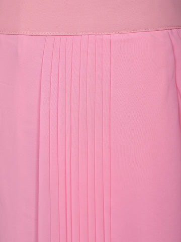 Baby Pink Sequin Embroidered Georgette Skirt Top with Net Cape Dupatta - Diadem