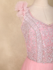 Baby Pink Sequin Embroidered Net Gown with One-Shoulder Dupatta