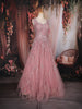 Baby Pink Sequins Embellished Design Net Ball Gown