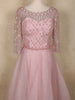 Baby Pink Sequins Embellished Design Net Gown