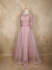 Baby Pink Sequins Embellished Design Net Gown