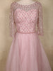 Baby Pink Sequins Embellished Design Net Gown