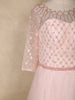 Baby Pink Sequins Embellished Design Net Gown